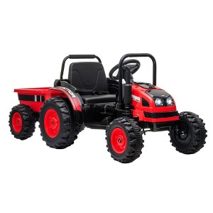 12V Electric Ride-On Tractor for Kids with Trailer - 1 of 4