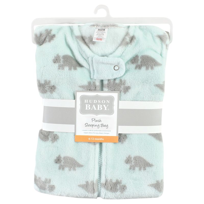 Hudson Baby Infant Boy Plush Sleeping Bag, Sack, Blanket, Sleeveless Triceratops, 2 of 3