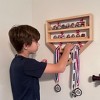 Baseball Championship Ring and Ball Display Case- Fully Customizable Storage Holder with 39 Removable Pegs and 3 Shelves! - 3 of 4