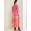 Allegra K Women's Boho Long Floral Ruffle Half-Sleeve Cuffed Casual A Line Dress - 3 of 4