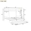 NicBex Full Over Full/Full XL Over Queen Bunk Bed with Trundle,Loft Bed with Convertible Design for Bedroom,Split Into 2 Beds,Black/White/Silver - 3 of 4