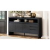 Lyngins Sideboard Buffet Cabinets with Semi-open Shelf,3 Drawers,3 Doors,Solid Ash Veneer Coffee Bar Cabinets,Credenzas for Kitchen,Entryway - 2 of 4