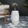 Maggift Patio End Tables, Modern Decorative Side Tables, Stylish Design for Patio, Living Room, Indoor and Outdoor Use, White, 9.45"*9.45"*18.11" - 4 of 4