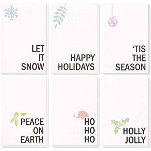 Best Paper Greetings 48 Pack Merry Christmas Greeting Cards Assortment with Envelopes, Boxed Set in 6 Minimalistic Holiday Designs, 4 x 6 In - 1 of 4