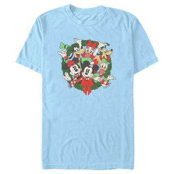 Men's Mickey & Friends Christmas Retro Friends Wreath T-Shirt