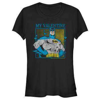 Juniors Womens Batman My Valentine Distressed T-Shirt