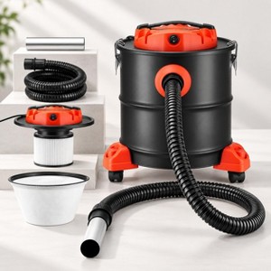 5.3 Gallon Ash Vacuum 1200W Fireplace Cleaner with 5 FT Hose and ...