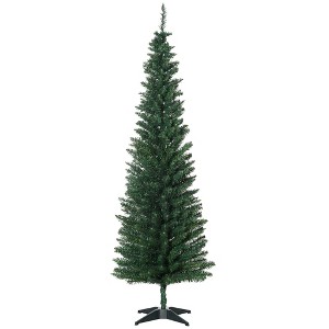 Aghana Digitals 6ft Black Slim Pencil Artificial Christmas Tree with 390 Realistic Branches, - 1 of 4