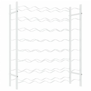 vidaXL Wine Rack - White Metal Freestanding Wine Bottle Holder for 48 Bottles - Ideal for Kitchen, Pantry, or Bar - Modern Design, Assembly Required - 1 of 4