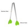 Unique Bargains Stainless Steel Silicone Tips Heart Shape Food Tongs - 4 of 4