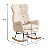 Modern Rocking Chair with High Backrest,Teddy Material Comfort Arm Rocker, Lounge Armchair for Living Room - 3 of 4