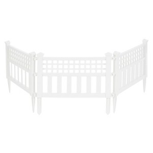 Suncast Grand View 14.5 x 24 Inch Resin Yard Garden Border Fence, White (3 Pack) - 1 of 4