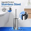 Toilet Brush and Holder Set, 304 Stainless Steel Heavy Duty Bowl Cleaner with Curved Bristles, Space Saving Wall-Mounted - 4 of 4