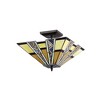Chloe Lighting Progressive Tiffany-Style 2 Light Mission Semi-Flush Ceiling Fixture 14" Shade - 2 of 4