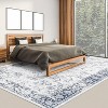 Non-Slip Washable Vintage Area Rug, Low-Pile Distressed Print Carpet for Living Room, Bedroom & Entryway – Stain-Resistant, Pet-Friendly - 2 of 4