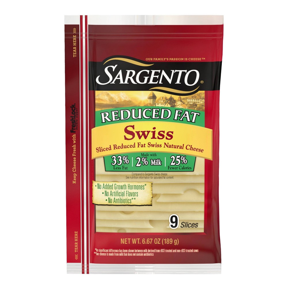UPC 046100001806 Sargento Reduced Fat Swiss Sliced Cheese 6.67oz/9