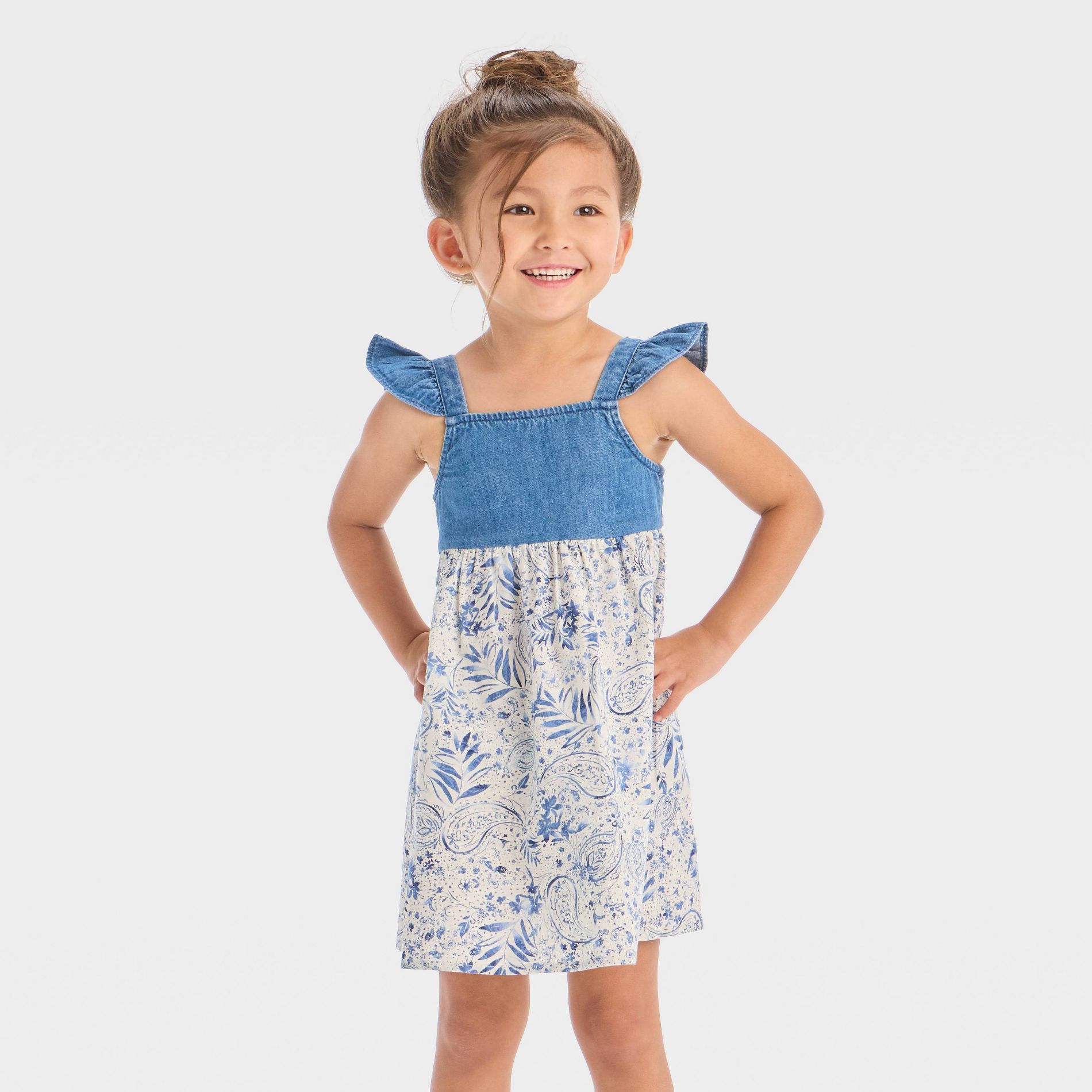 OshKosh B'gosh Toddler Girls' Paisley Printed Dress - Blue 5T
