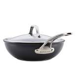 Anolon X Hybrid 10" Nonstick Induction Fry Wok with Lid Super Dark Gray