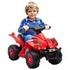 Qaba Kids ATV, 6V 4 Wheeler Kids Quad Car, Battery Powered Electric Ride on Toy with Music for Boys  & Girls Ages 2-6 Years, Red - 4 of 4