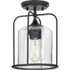 Progress Lighting, Watch Hill, 1-light semi-flush mount, Textured Black, Clear Seeded Glass Shade - 3 of 3