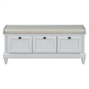 Tramull Classic Shoe Bench with 3 Drawers & Cushion, Fluted Entryway Storage Bench for Hallway, Living Room - 1 of 4