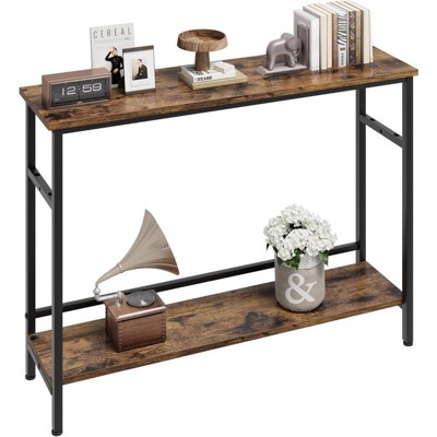39.3" Console Table with Adjustable Shelf, 2-Tier Narrow Entryway Table , Sofa Table, Console Tables for Entryway