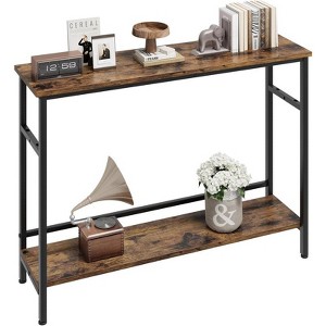 39.3" Console Table with Adjustable Shelf, 2-Tier Narrow Entryway Table , Sofa Table, Console Tables for Entryway - 1 of 4