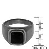 Steeltime Men's gray ip stainless steel ring with black simulated emerald cut diamond center stone. Size Option: 9-12 - 3 of 4