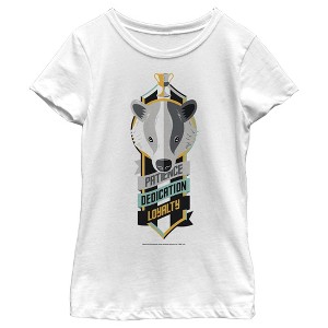 Girl's Harry Potter Hufflepuff Patience Dedication Loyalty T-Shirt - 1 of 4