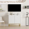 31.5 Inch Modern Sideboard Cabinet with Herringbone Doors, Wood Storage Credenza with Adjustable Shelf for Dining Room, Living Room, Entryway - 4 of 4