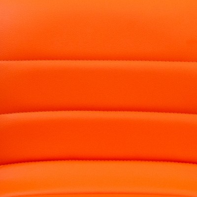 Modern Swivel Orange Vinyl & Chrome Adjustable Barstool