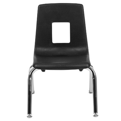 ErgoComfort 12" Black and Nickel Stackable Classroom Chair