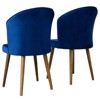 SEVOBAL Velvet Dining Chairs Set of 2 Modern Dining Chair Solid Wood Tapered Legs No Assembly Required Kitchen Living Room, Blue, 20.5"*34.3"*22.4" - 4 of 4