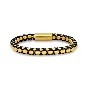 Steeltime Men's 18k gold plated stainless steel woven box chain bracelet - 1 of 4