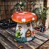 Vynxaria 13.4'' Mushroom House Resin Stool, Oversized Garden Sculpture, Fairy Forest Decor, Indoor Outdoor Courtyard Lawn Home Accent - 3 of 4