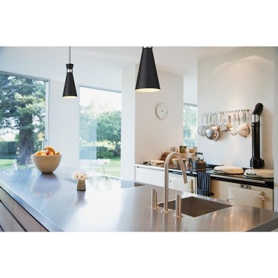 Soriano Hourglass Mini Pendant in Matte Black & Brushed Nickel