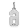 Black Bow Jewelry 14k White Gold, Varsity Collection, Small D/C Pendant, Number 6 - 3 of 4