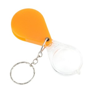 Unique Bargains Magnifier Keychain Teardrop Magnifier 10X Compact & Portable ABS Metal Acrylic Orange 1.97"x1.38"x0.31" 1 Pc - 1 of 3