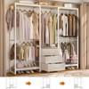 Aheaplus 65.5'' Freestanding Clothes Rack,  Closet Organizer with Drawers and 5 hanging Rods - 2 of 4