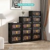 MAYEERTY 5 Tiers Plastic Folding Storage Cabinets with Magnetic Doors Wheels, Closet Organizers and Storage Containers Black for Small Space - 3 of 4