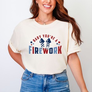 Simply Sage Market Baby You're A Firework Stars Garment Dyed Tee - 1 of 4
