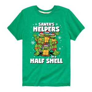 Boys' - Teenage Mutant Ninja Turtles - Santas Helpers In A Half Shell Short Sleeve Graphic T-Shirt - 1 of 4