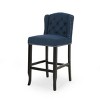 31 Inch Bar Stools Set Of 2,Fabric Upholstered Kitchen Chairs With Tufted Wingback,Armless Living Room Chairs,Rubberwood Dining Bar-Cuddlewood - 4 of 4
