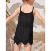 Girls Sheer Cover Dress Summer Beach Cover Up Dresses Crochet Beach Dress for Little Girl  Sleeveless Spaghetti Strap Sheer Beach Sheer Cover Up - 2 of 4
