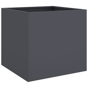 vidaXL Anthracite Rectangular Cold-Rolled Steel Planter - 16.5"x15.7"x15.4" for Garden, Patio, Balcony Decor - 1 of 4