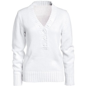 ellos Button Y-Neck Sweater - 1 of 4