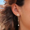 14K Gold Plated Butterfly Dangle Earrings for Women - Dainty, Trendy, CZ Drop Earrings - Simple Long Dangling Jewelry - 2 of 4