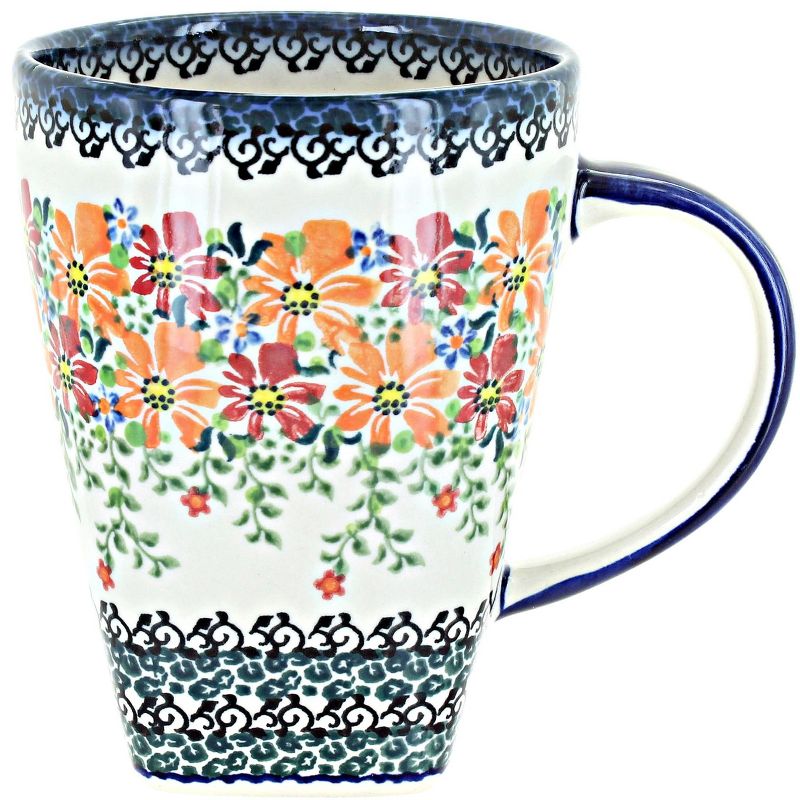 Blue Rose Polish Pottery K06 Galia Large Coffee Mug, 1 of 2