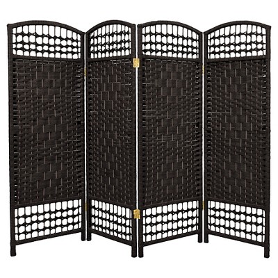4 ft. Tall Fiber Weave Room Divider (4 Panels) - Oriental Furniture
