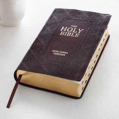 KJV Giant Print Lux-Leather Pattern Dark Brown - Large Print (Leather Bound)